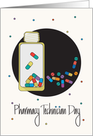 Hand Lettered Pharmacy Technician Day with Prescription Bottle card