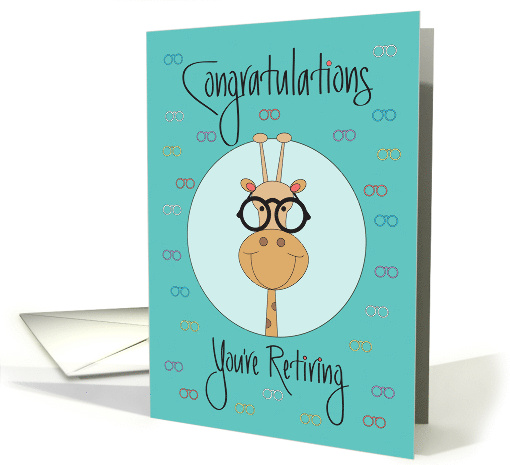 Retirement for Optometrist with Giraffe Wearing Eyeglasses card