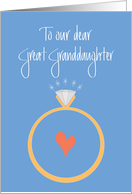 Engagement Congratulations for Our Great Granddaughter with Ring card