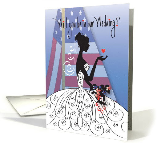 Military Wedding Party Invitation Be In My Wedding Bride and Flag card