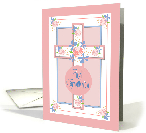 Hand Lettered First Holy Communion for Girl with Floral... (1651190)