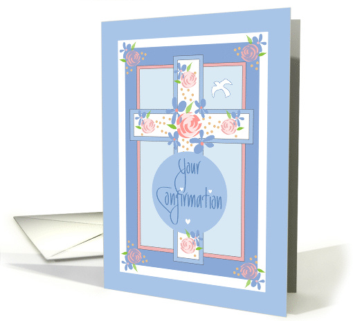 Hand Lettered Confirmation Congratulations for Boy with Cross card