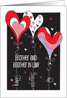 Valentine for Brother and Husband with Bright Colored Heart Balloons card