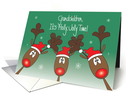 Christmas for Grandchildren with Reindeer Trio in Santa's... (1657218)