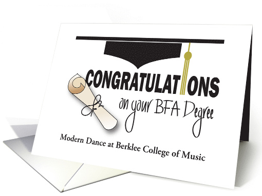 Hand Lettered Graduation for BFA with Custom Degree and School card