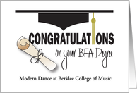 Hand Lettered Graduation for BFA with Custom Degree and School card