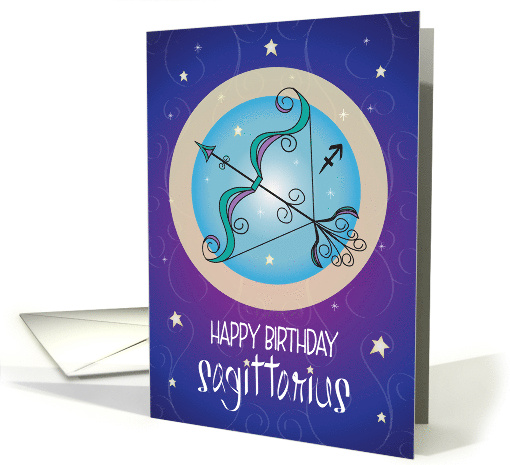 Hand Lettered Zodiac Birthday for Sagittarius The Archer Centaur card
