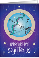 Hand Lettered Zodiac Birthday for Sagittarius The Archer Centaur card