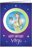 Hand Lettered Zodiac Birthday for Virgo Goddess of Wheat and Harvest card