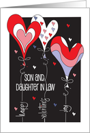 Hand Lettered Valentine’s Day for Son and Daughter in Law Balloons card