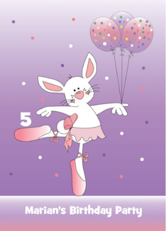 Ballerina Birthday Party Invitation with Custom Name and Custom Age