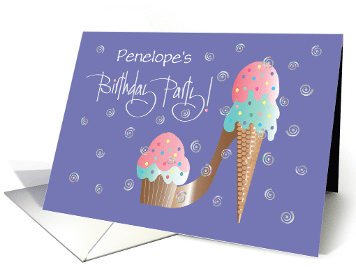 Ice Cream Birthday Party Invitation with Ice Cream Shoe... (1679020)