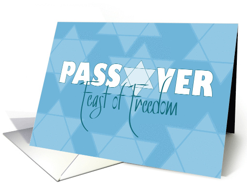 Hand Lettered Passover Seder Feast of Freedom with Star of David card