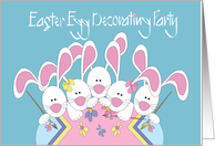 Hand Lettered Easter Egg Decorating Party Invitation Bunnies Painting card