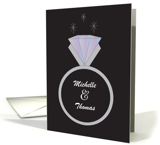 Engagement Party Invitation Engagement Diamond and Custom Names card