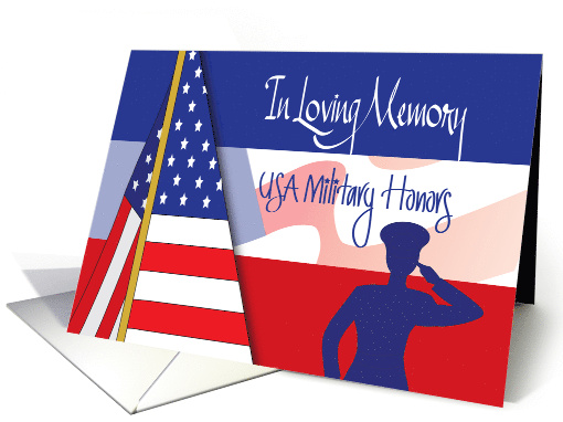Hand Lettered USA Military Honors Funeral Announcement... (1682660)