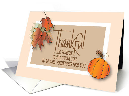 Hand Lettered Thanksgiving Thankful for Volunteer Leaves... (1687014)