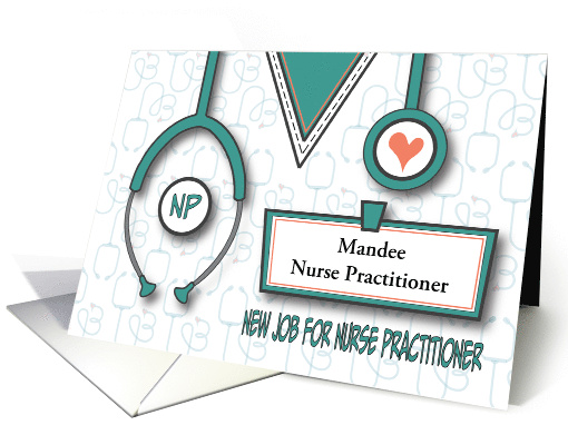 Nurse Practitioner New Job Stethoscope and Name Tag with... (1690290)