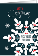 Hand Lettered Christmas for Volunteer White Snowflake with Hearts card