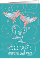 20th Wedding Anniversary Special Friends Toasting Champagne Glasses card