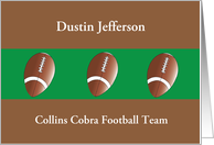 Encouragement Good Luck Football Player with Name of Team and Player’s Name card