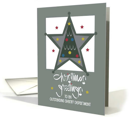 Christmas for Sheriff Department with Star and Decorated Tree card