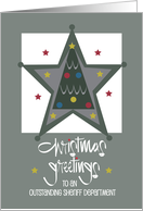Christmas for Sheriff Department with Star and Decorated Tree card