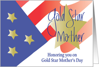 Gold Star Mother’s Day with Red White and Blue Flowers and Gold Star card