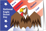 National Eagle Scout Day Eagle and Patriotic Stars and Stripes of Flag card