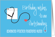 Birthday for Advanced Practice Registered Nurse APRN with Stethoscope card