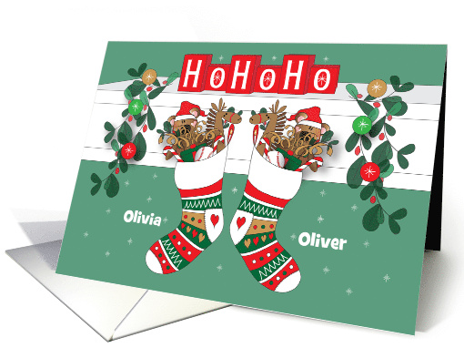 Christmas Twin Grandchildren Stockings with Bears and... (1715386)
