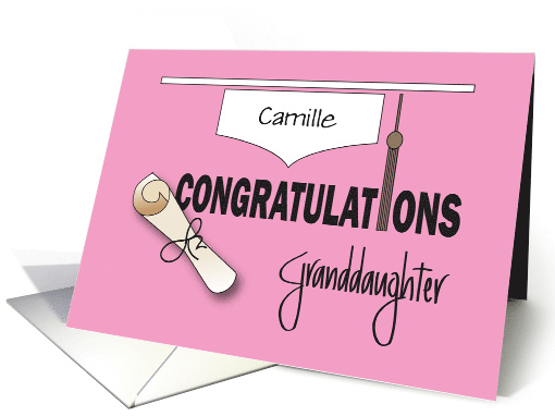 Graduation for Granddaughter from High School with Custom Name card