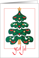 Swedish Christmas with Decorated Tree Svenska Julgran med Duvor card