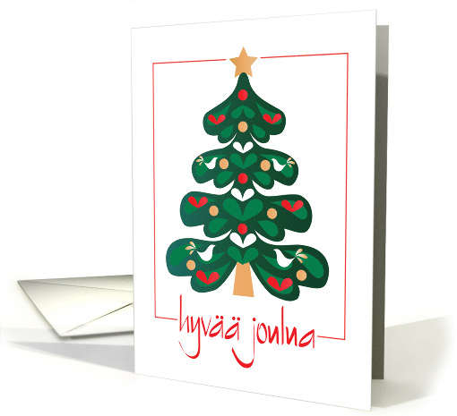Finnish Christmas Holiday Tree Suomalainen Joulukortti ja Puulla card
