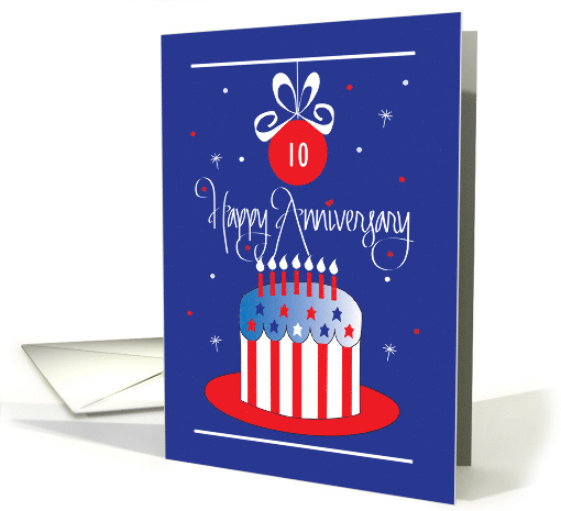 Hand Lettered Anniversary on Memorial Day Custom Number of Years card