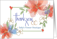 Hand Lettered Floral Thank You to Wedding Florist with Custom Name card