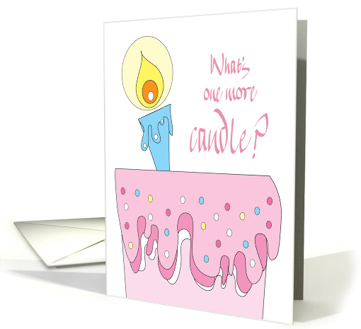 Birthday, Getting Older, What's One More Candle with Cake card