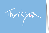Blue Thank you Note with Hand Lettering card