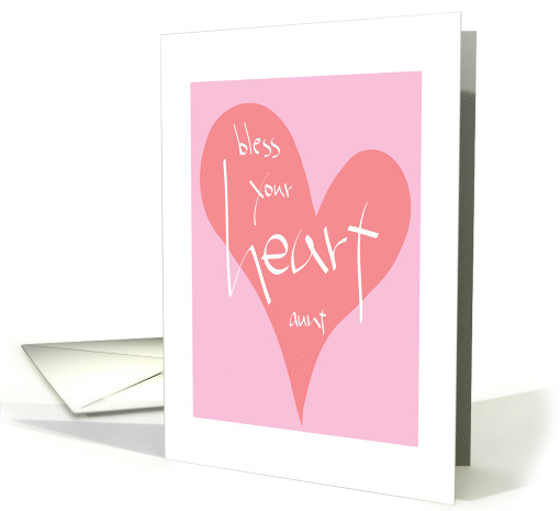 Hand Lettered Miss You, Aunt, Pink Bless your Heart card (854702)