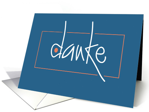 Hand Lettered Danke German Thank you Cobalt Blue Deutsch Karte card