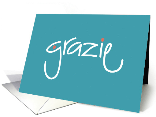 Grazie - Thank you in any language Mallard Green Italian card (858768)