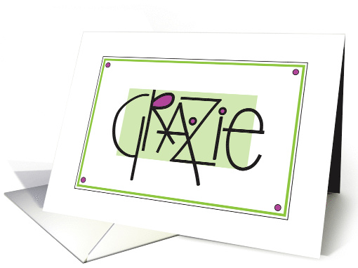 Hand Lettered Grazie Italian Thank you Ringrazio Carta in... (858774)