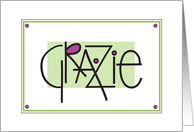 Hand Lettered Grazie Italian Thank you Ringrazio Carta in Italiano card