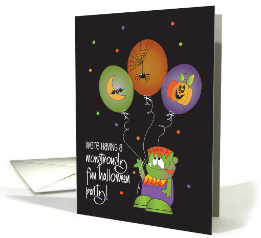 Monstrously Fun Halloween Party Invite with Little Monster... (866580)