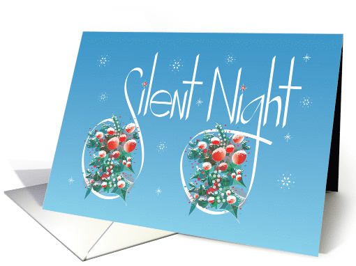 Hand Lettered Christmas Silent Night with Frosted Holly... (873988)