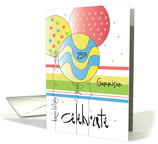 25th Birthday Trio of Celebrate Colorful Balloons, with... (874601)