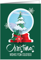 Hand Lettered Christmas Wishes with Colorado Snow Globe card