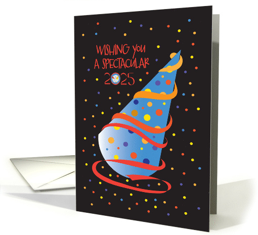 Hand Lettered New Year's 2024 with Party Hat and Colorful... (884690)