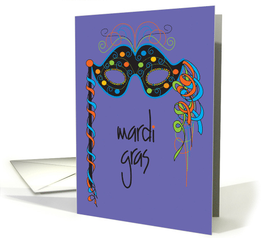 Mardi Gras Decorated Polka Dot and Spiral Mask with... (884691)