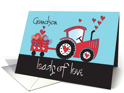 Hand Lettered Valentine for Grandson Loads of Love Red... (884736)